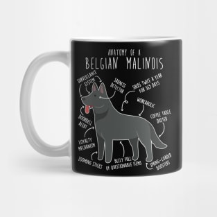 Black Belgian Malinois Dog Anatomy Mug